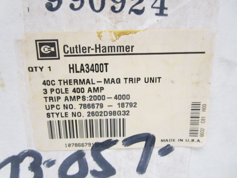 CUTLER HAMMER HLA3400T 400A NSMP