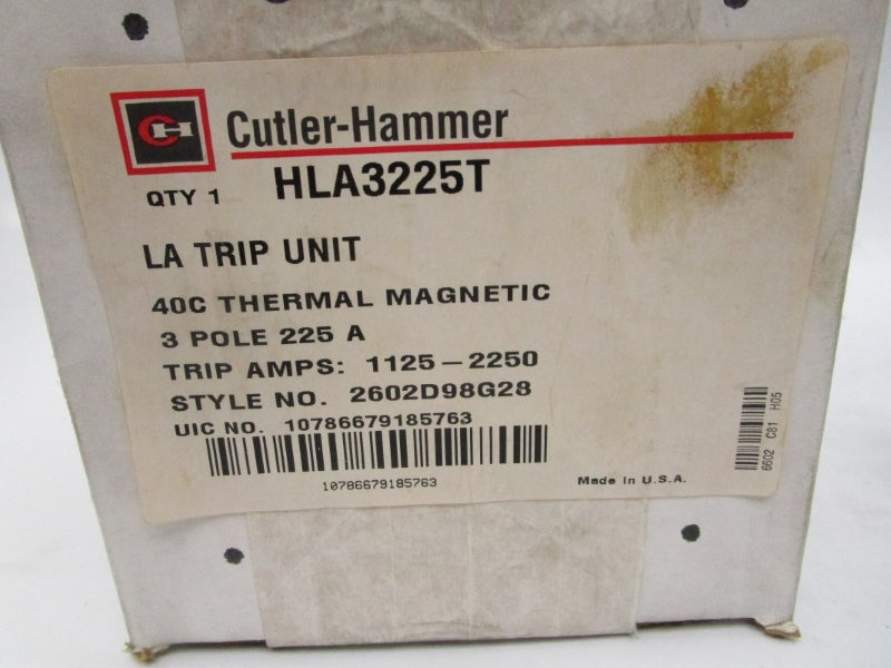 CUTLER HAMMER HLA3225T 225A NSMP
