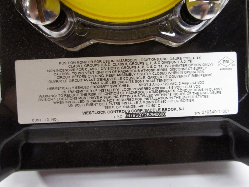 WESTLOCK CONTROLS 9479SBY2B2M0600 NSMP