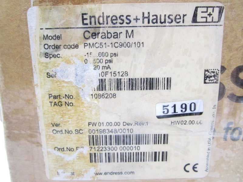 ENDRESS+HAUSER PMC51-1C900/101 11.5-45VDC F/W 01.00.00 NSMP