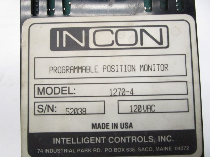 INTELLIGENT CONTROLS INC. 1270-4 120VAC UNMP