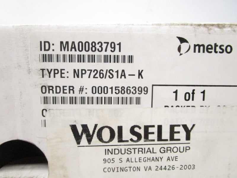 METSO MA0083791 NP726/S1A-K 140PSI NSMP