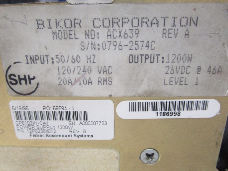 BIKOR COPORATION ACX639 120-240VAC 10-20A UNMP
