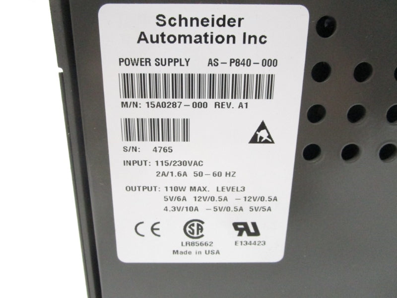 SCHNEIDER AUTOMATION AS-P840-000 115-230VAC 2A UNMP