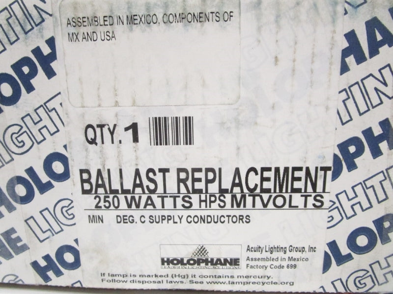 HOLOPHANE LIGHTING RBK250HPMTA 277V 1.1A NSMP