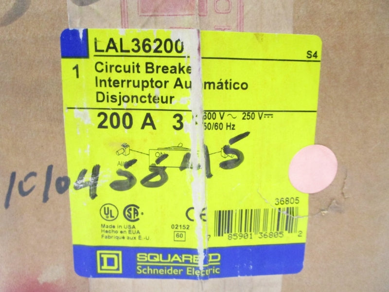 SQUARE D LAL36200 600VAC 200A NSFS