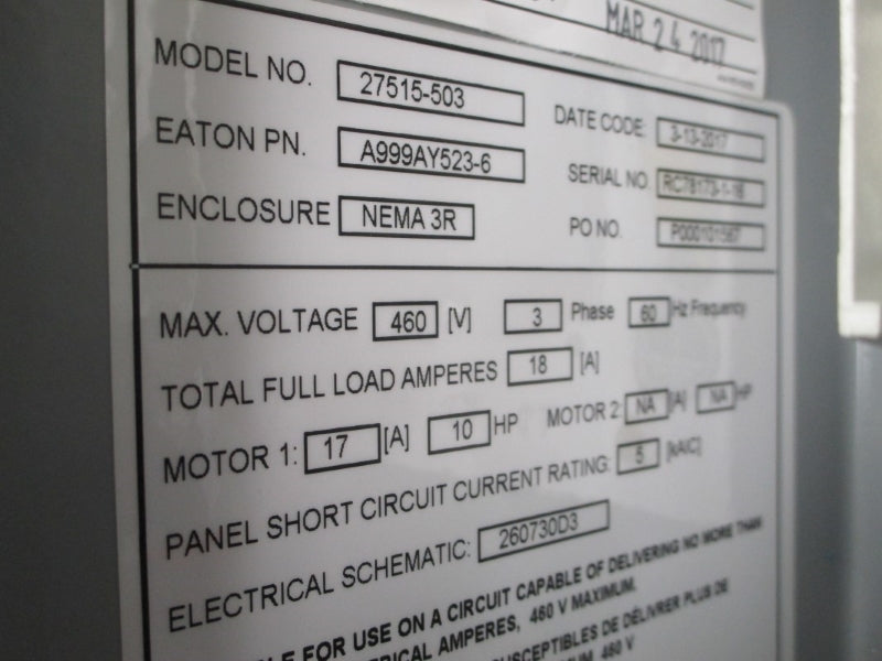 EATON 27515-503 460V 18A NSMP