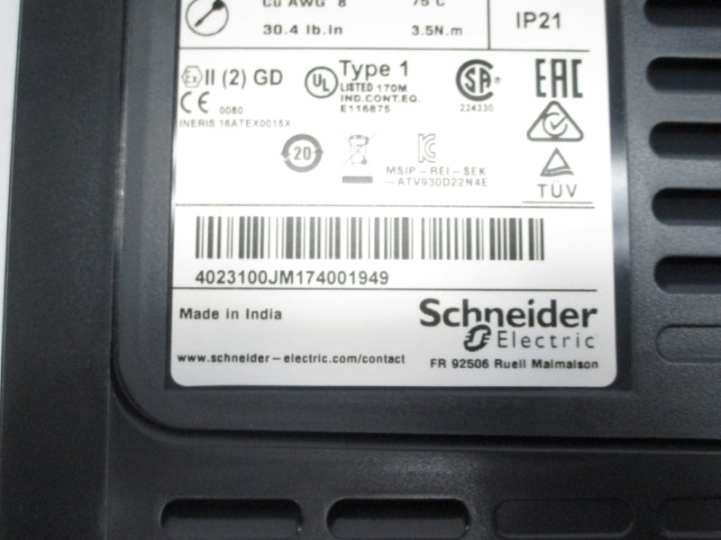 SCHNEIDER ELECTRIC ATV930D18N4 380-480V 33.4A NSMP