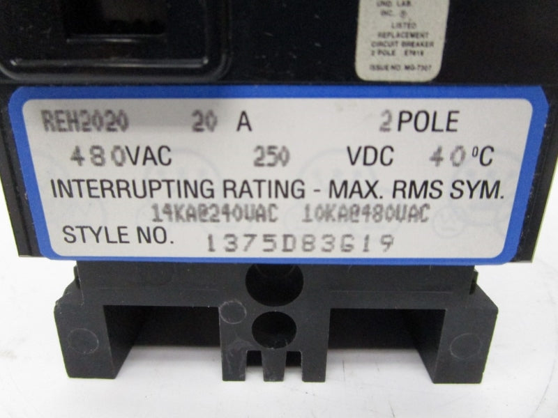 WESTINGHOUSE REH2020 480VAC 20A NSMP
