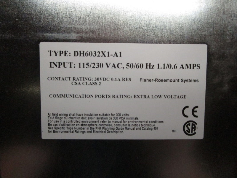 FISHER ROSEMOUNT DH6032X1-A1 115/230VAC 1.1/0.6A NSNP
