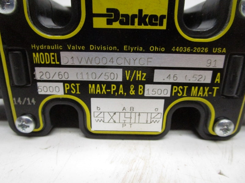 PARKER DIVW004CNYCF-91 110/120V 0.46/0.52A 5000PSI NSMP