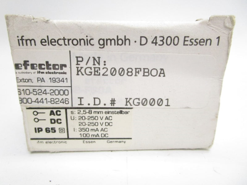 IFM EFECTOR KGE2008-FBOA KG0001 20-250VAC/DC NSMP