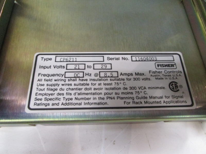 FISHER CONTROLS CP6211 21-29VDC 8.5A NSNP