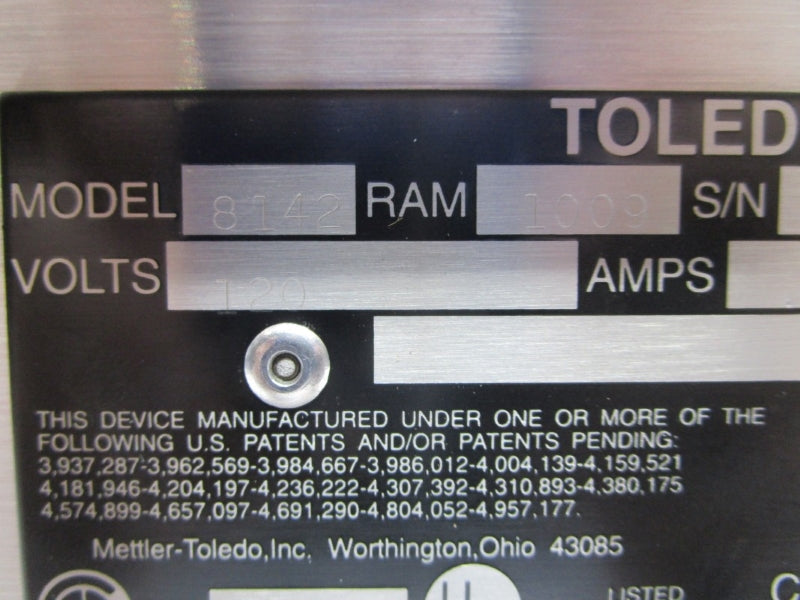 TOLEDO SCALE 8142 120V 0.30A NSNP