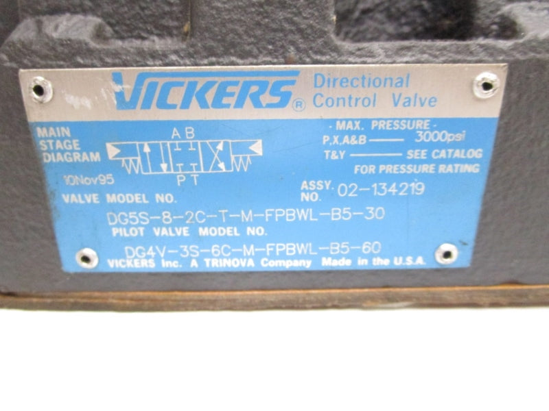 VICKERS DG5S82CTMFPBWLB530 02-134219 110/120V 0.48/0.46A 3000PSI NSNP