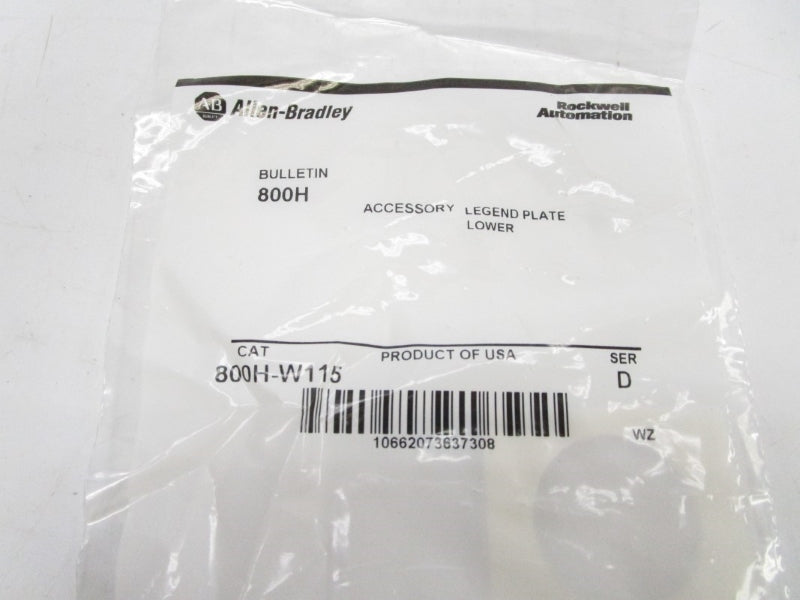 ALLEN BRADLEY 800H-W115 SER. D NSMP