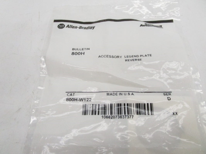 ALLEN BRADLEY 800H-W122 SER. D NSMP