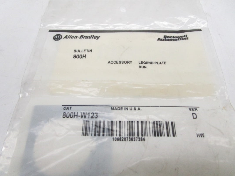 ALLEN BRADLEY 800H-W123 SER. D NSMP