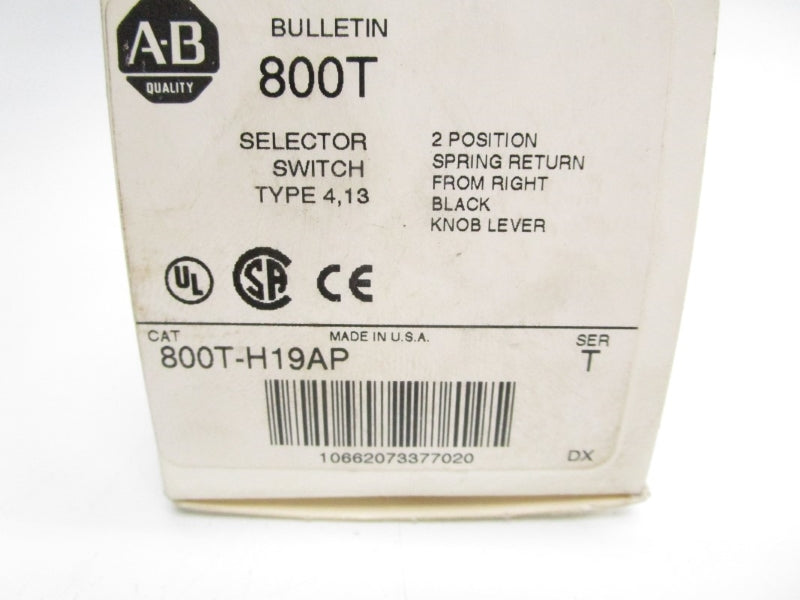 ALLEN BRADLEY 800T-H19AP SER. T 600VAC (WH) NSMP