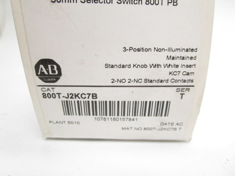 ALLEN BRADLEY 800T-J2KC7B SER. T (WH) NSMP