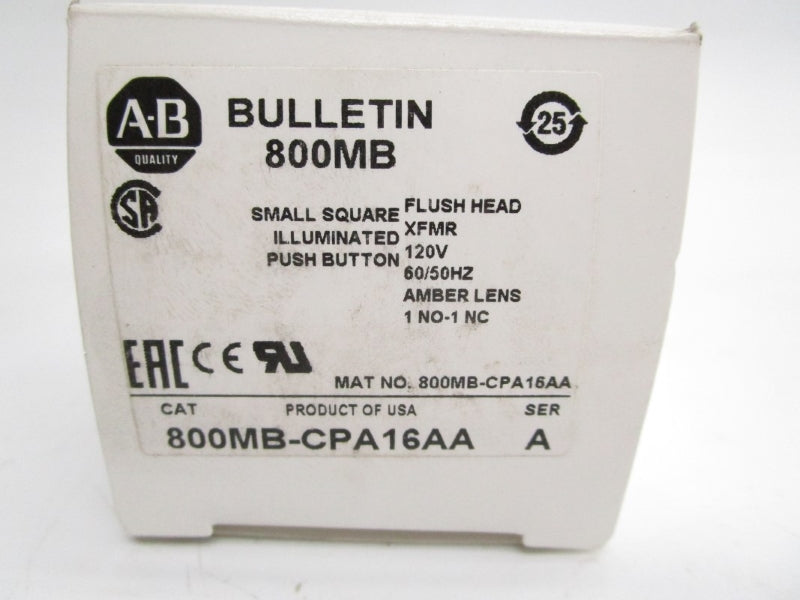 ALLEN BRADLEY 800MB-CPA16AA SER. A 110-120V (WH) NSMP