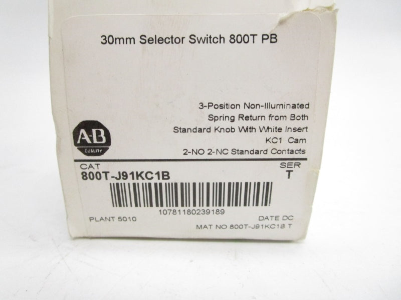 ALLEN BRADLEY 800T-J91KC1B SER. T (WH) NSFS