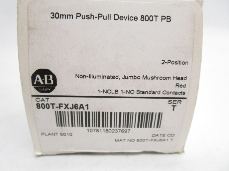 ALLEN BRADLEY 800T-FXJ6A1 SER. T (WH) NSFS