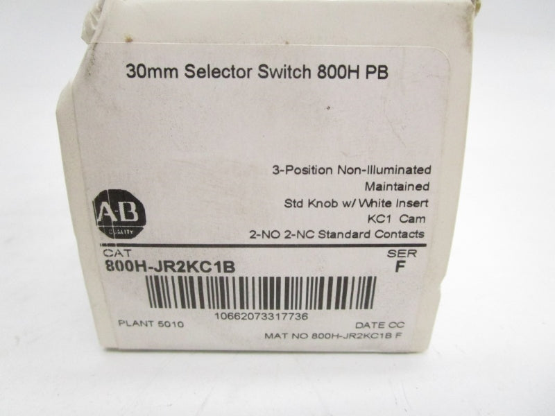 ALLEN BRADLEY 800H-JR2KC1B SER. F (WH) NSFS