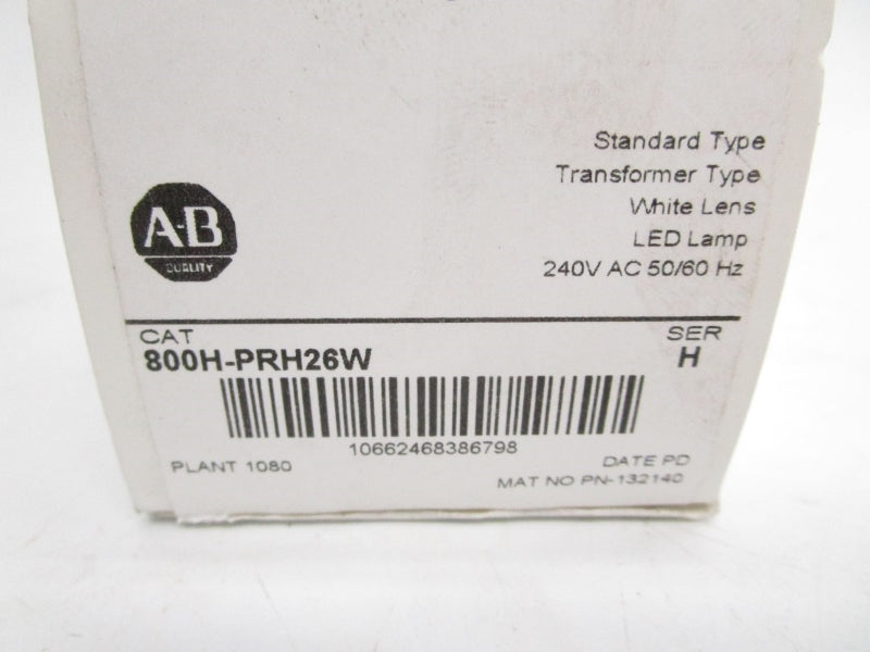 ALLEN BRADLEY 800H-PRH26W SER. H 240V (WH) NSMP