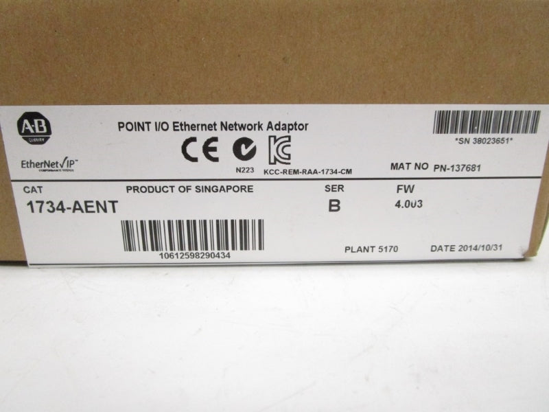 ALLEN BRADLEY 1734-AENT SER. B F/W 4.003 DATE: 2014 NSFS