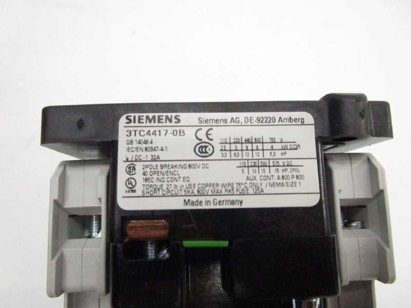 SIEMENS 3TC4417-0BK1 100/120V 32A NSMP