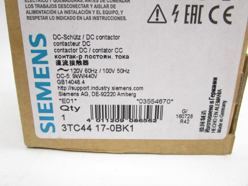SIEMENS 3TC4417-0BK1 100/120V 32A NSMP