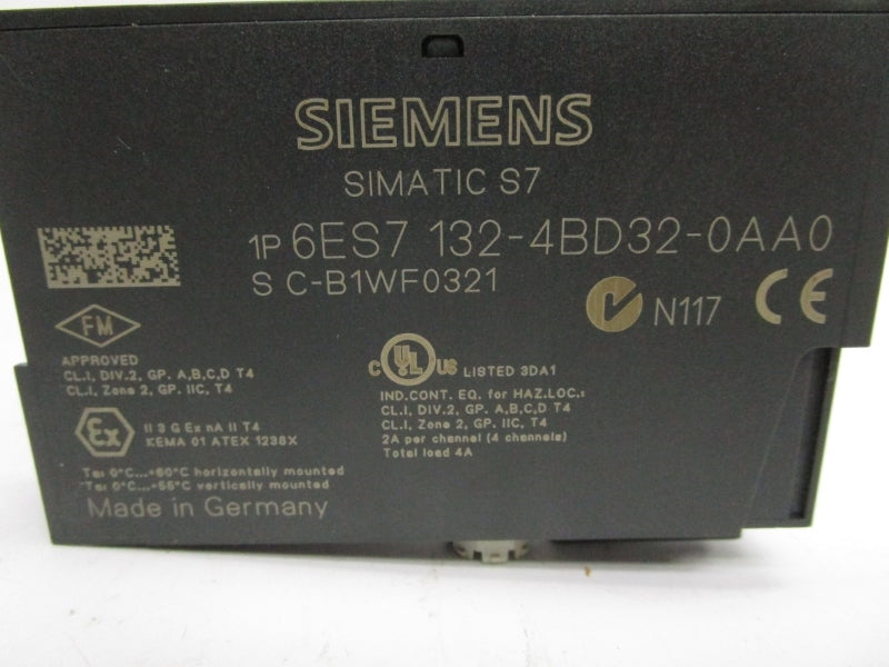 SIEMENS 6ES7132-4BD32-0AA0 24VDC 2A (AS PICTURED) NSNP