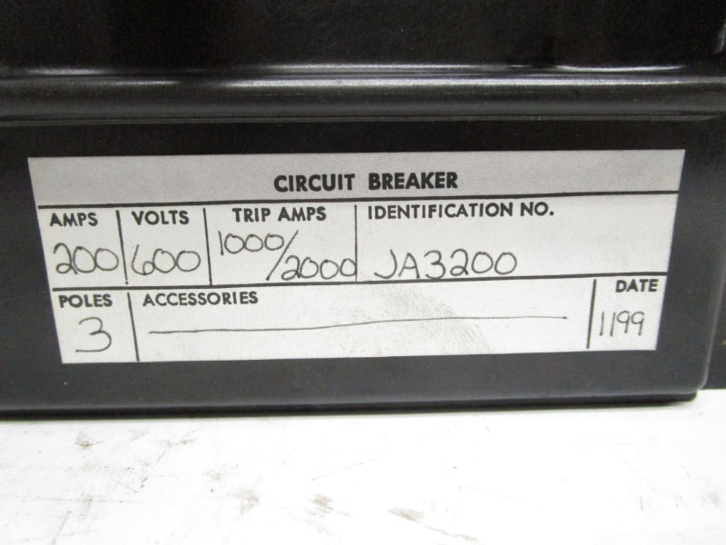 WESTINGHOUSE JA3200W 600VAC 200A REMAN