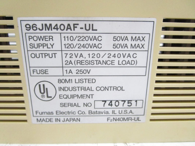 FURNAS ELECTRIC 96JM40AF-UL 120/240VAC UNMP