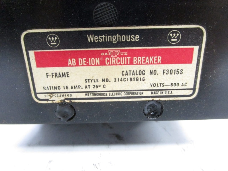 WESTINGHOUSE F3015S 600VAC 15A UNMP