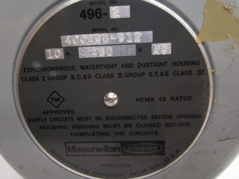 DRESSER 496-2 480VAC 10A (AS PICTURED) NSNP