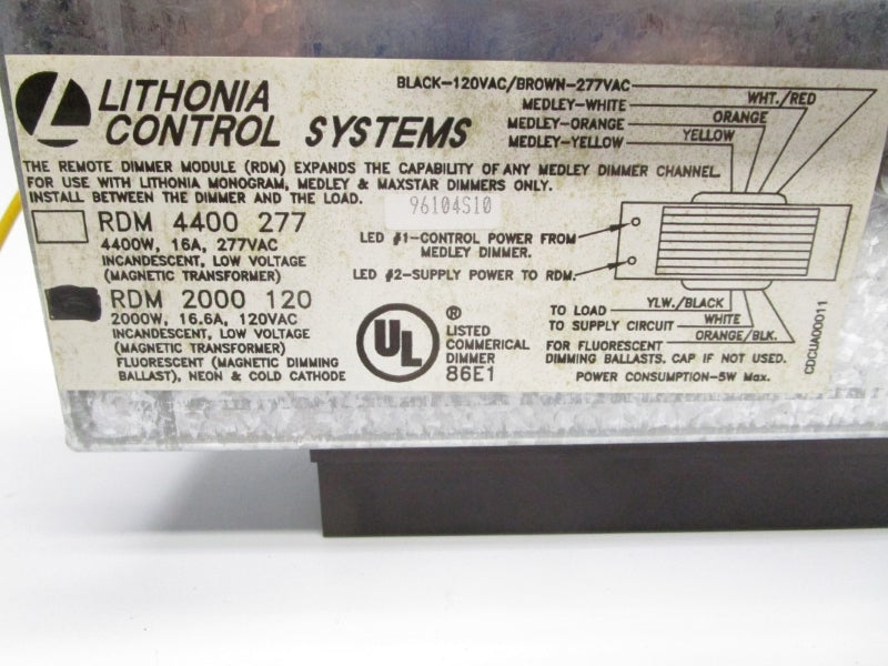 LITHONIA CONTROL SYSTEMS RDM2000120 120V 16.6A NSNP