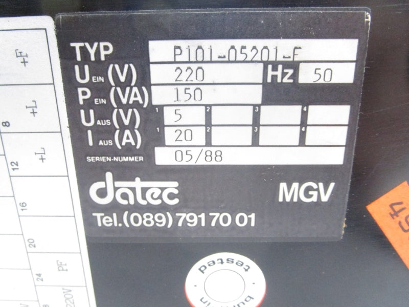 DATEC P101-05201-F 5/220V 20/150A UNMP
