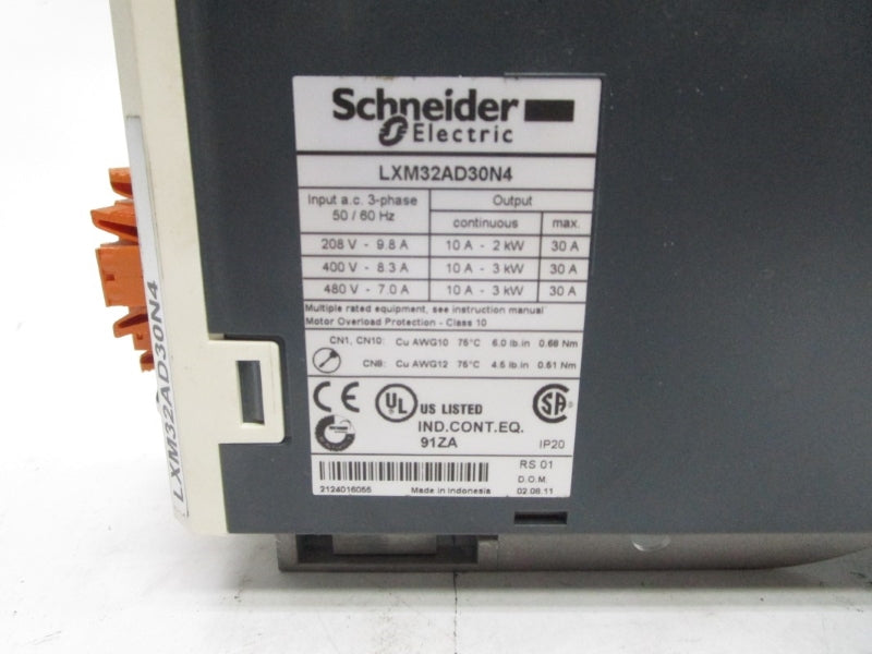 SCHNEIDER ELECTRIC LXM32AD30N4 480VAC 7.0A UNMP