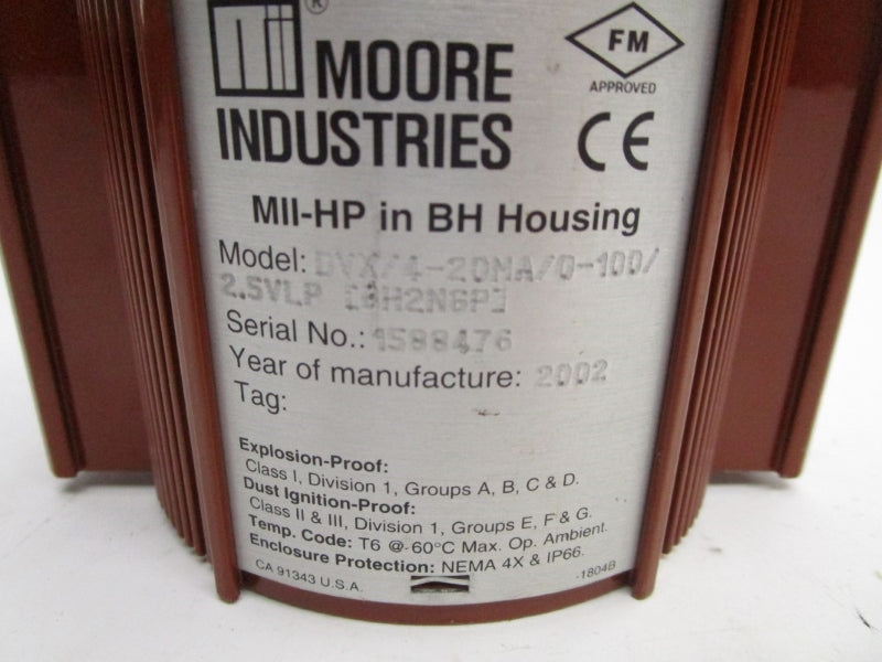 MOORE INDUSTRIES DVX/4-20MA/0-100/2.5VLP NSNP