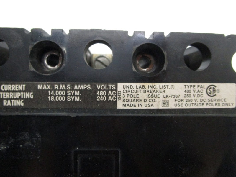 SQUARE D FAL34025 480VAC 23A UNMP