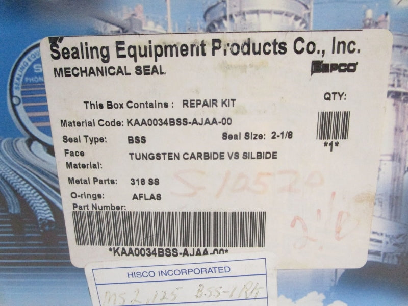 SEALING EQUIPMENT PRODUCTS CO. INC. KAA0034BSS-AJAA-00 2-1/8" NSMP