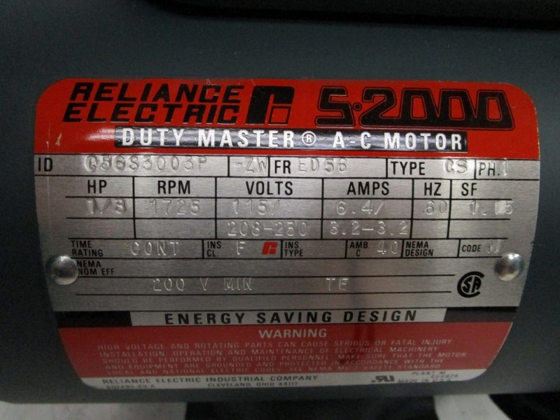 RELIANCE ELECTRIC C56S3003P-ZW 115/208-230V 6.4/3.2A NSNP