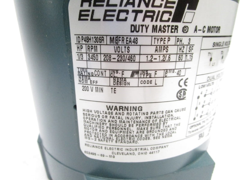 RELIANCE ELECTRIC P48H1306R 208-230/460V 1.2-1.2/.6A NSNP