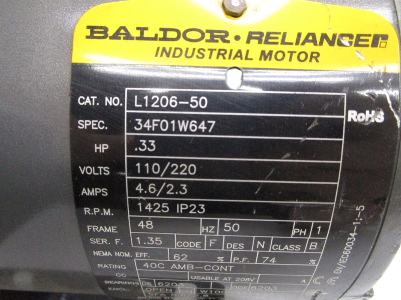 BALDOR L1206-50 110/120V 4.6/2.3A (AS PICTURED) NSNP