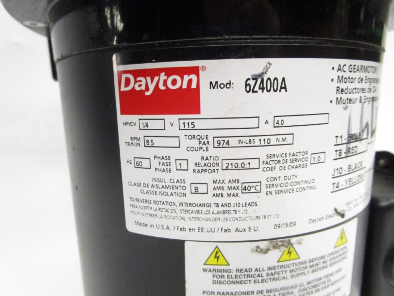 DAYTON 6Z400A 115V 4.0A (AS PICTURED) NSNP