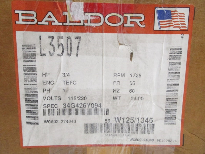 BALDOR L3507 115/230V 8.4/4.2A NSMP