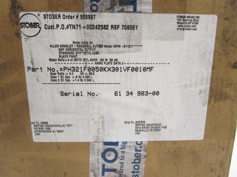STOBER PH321F0050KX301VF0010MF NSMP