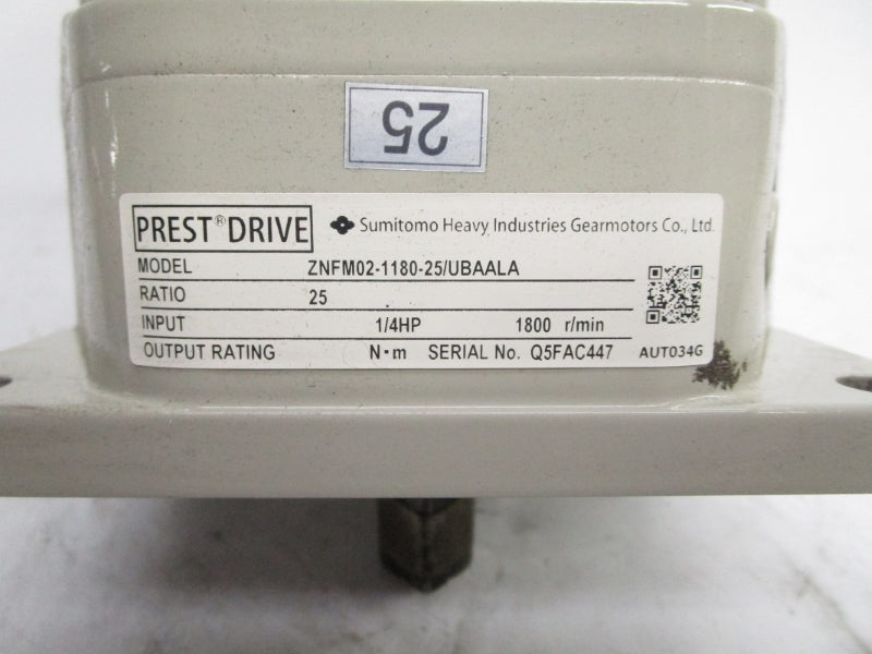 SUMITOMO ZNFM02-1180-25/UBAALA 230/460V 1.12/0.56A NSNP